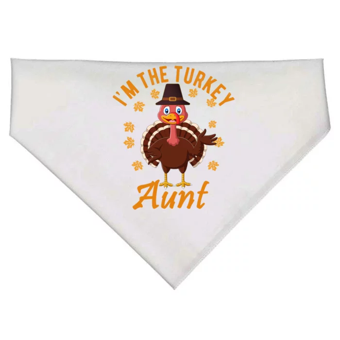 Im The Turkey Aunt Cute Thanksgiving Matching Family Turkey Gift USA-Made Doggie Bandana