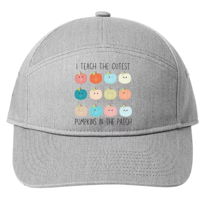 I Teach The Cutest Pumpkins In The Patch Teacher Halloween 7-Panel Snapback Hat