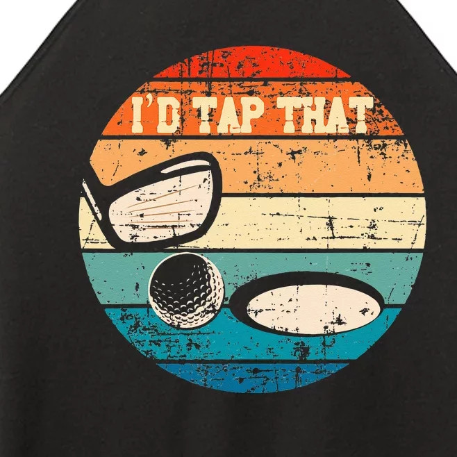 Id Tap That Golf Ball Hole Swing Golfing Course Sports Golf Women’s Perfect Tri Rocker Tank