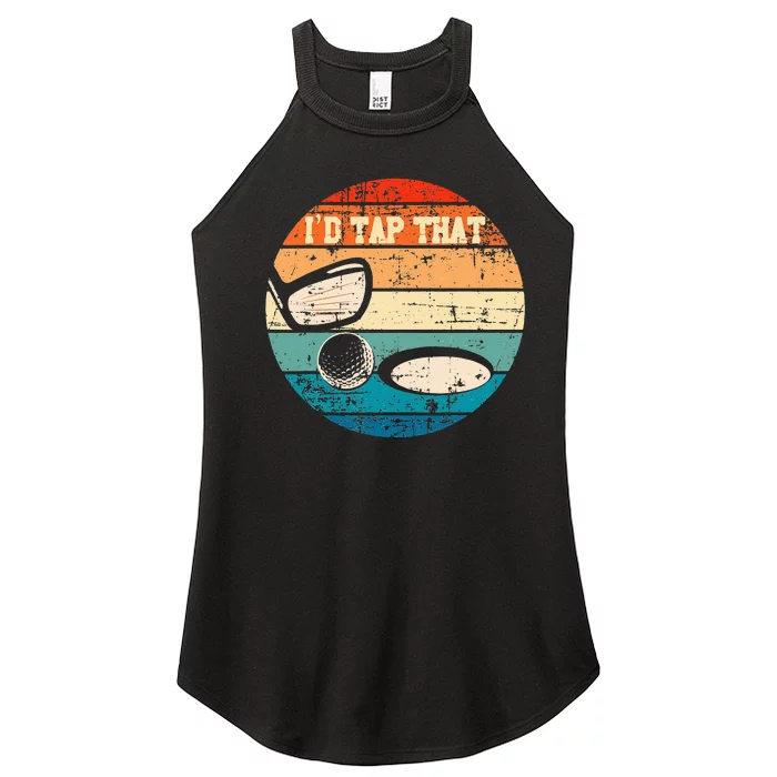 Id Tap That Golf Ball Hole Swing Golfing Course Sports Golf Women’s Perfect Tri Rocker Tank