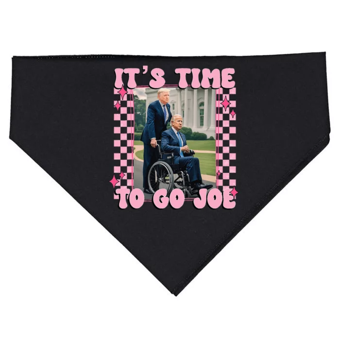 Its Time To Go Joe Funny Trump 2024 USA-Made Doggie Bandana