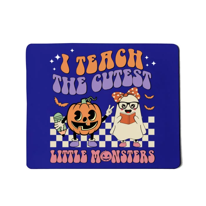 I Teach The Cutest Little Monster Retro Teacher Halloween Cute Gift Mousepad