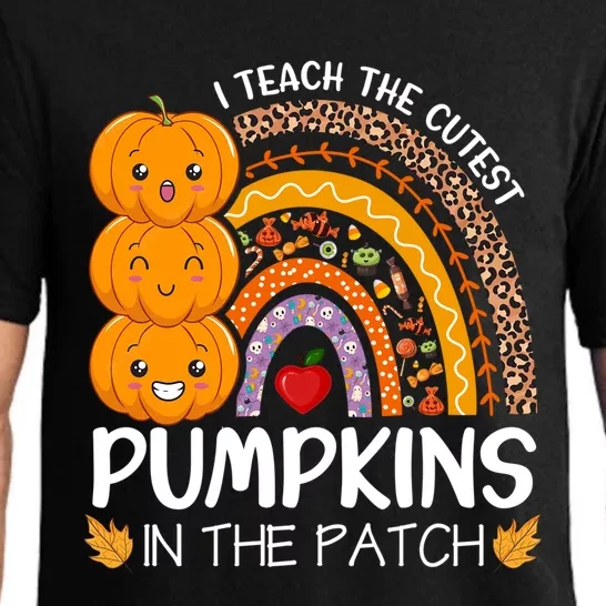 I Teach The Cutest Pumpkins In The Patch Teacher Fall Season Gift Pajama Set