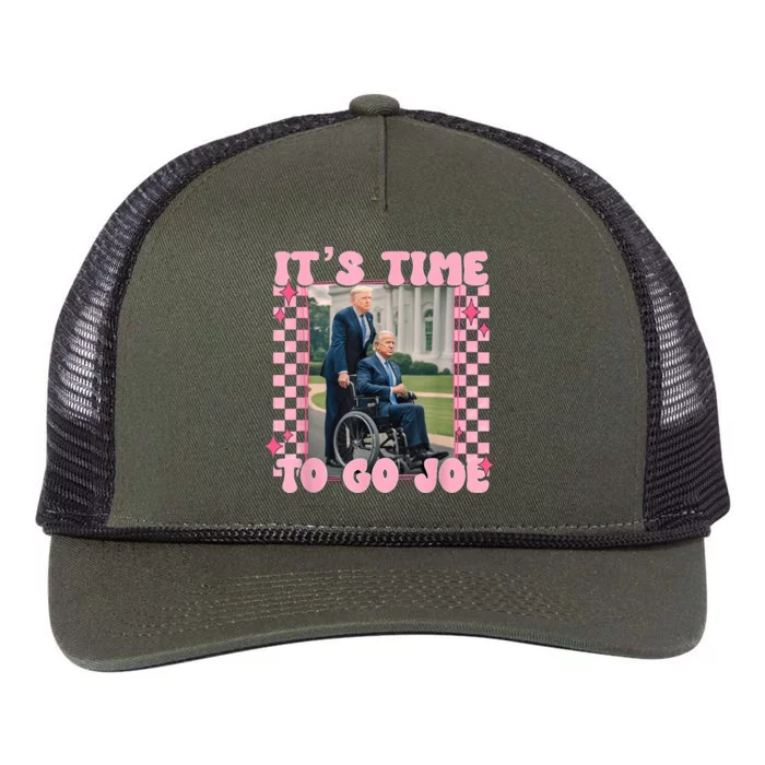 Its Time To Go Joe Funny Trump 2024 Retro Rope Trucker Hat Cap