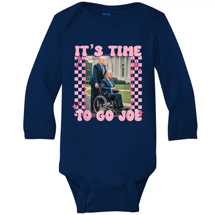 Its Time To Go Joe Funny Trump 2024 Baby Long Sleeve Bodysuit