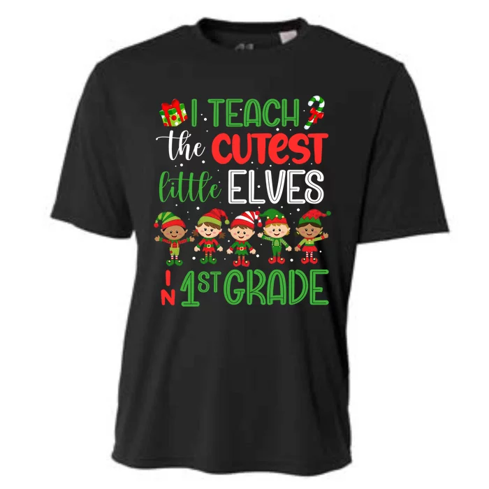 I Teach The Cutest Little Elves 1St Grade Teacher Xmas Great Gift Cooling Performance Crew T-Shirt