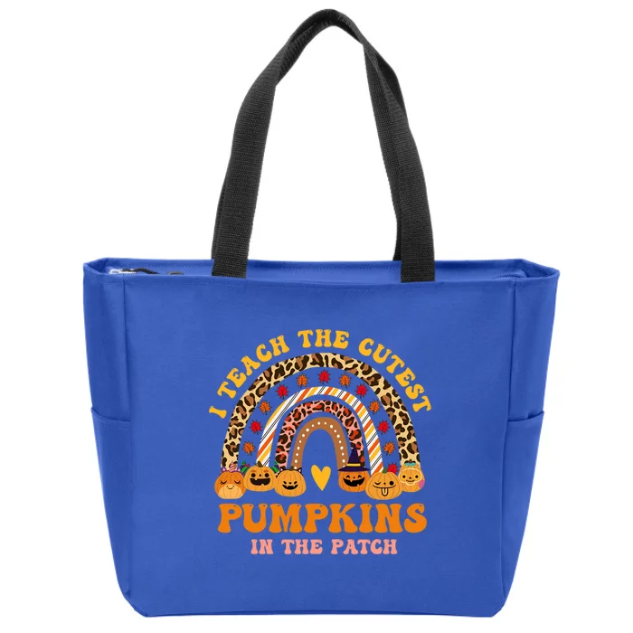 I Teach The Cutest Pumpkins In The Patch Teacher Halloween Gift Zip Tote Bag