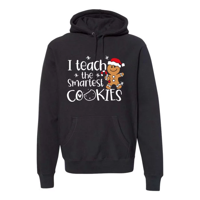 I Teach The Smartest Cookies Christmas Gingerbread Santa Hat Premium Hoodie