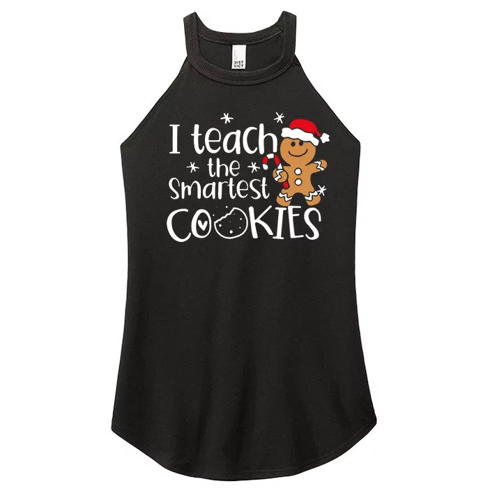 I Teach The Smartest Cookies Christmas Gingerbread Santa Hat Women’s Perfect Tri Rocker Tank