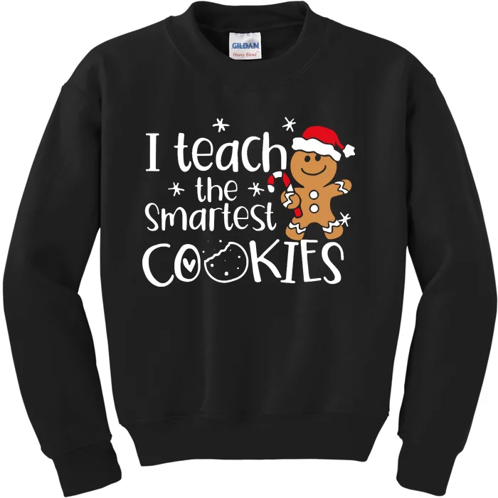 I Teach The Smartest Cookies Christmas Gingerbread Santa Hat Kids Sweatshirt