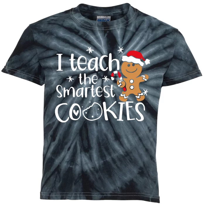 I Teach The Smartest Cookies Christmas Gingerbread Santa Hat Kids Tie-Dye T-Shirt