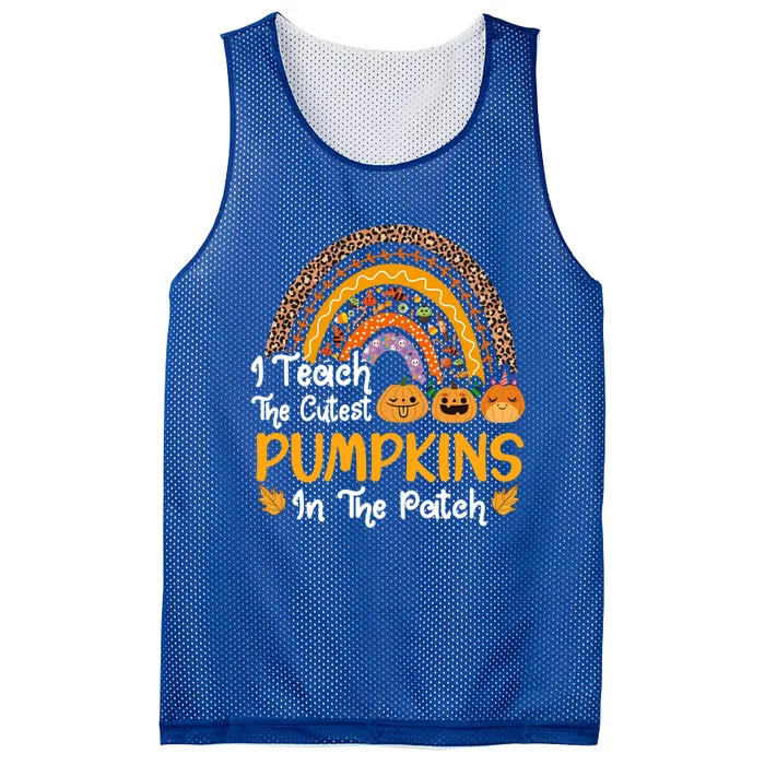 I Teach The Cutest Pumpkins In The Patch Teacher Fall Season Meaningful Gift Mesh Reversible Basketball Jersey Tank