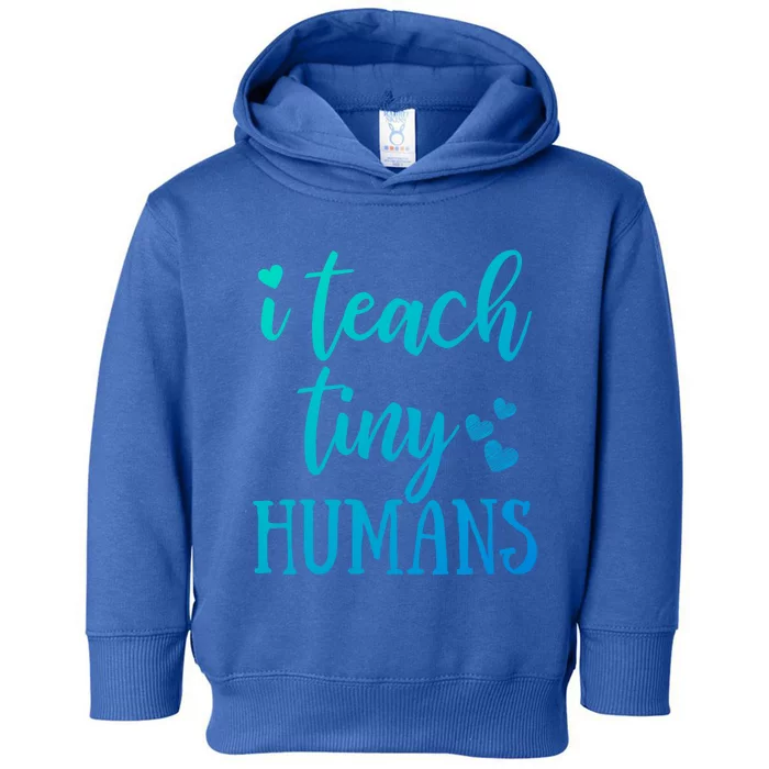 I Teach Tiny Hu Back To School Preschool Kinder Teacher Funny Gift Toddler Hoodie