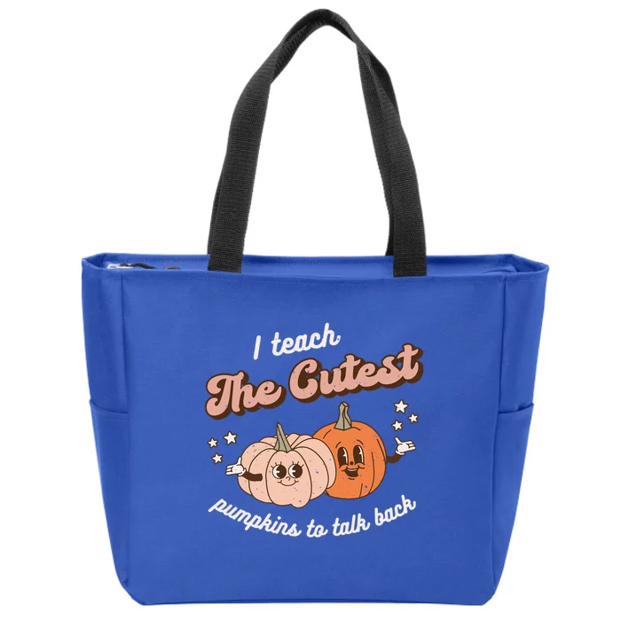 I Teach The Cutest Pumpkins To Talk Fall Speech Therapy Slp Gift Zip Tote Bag