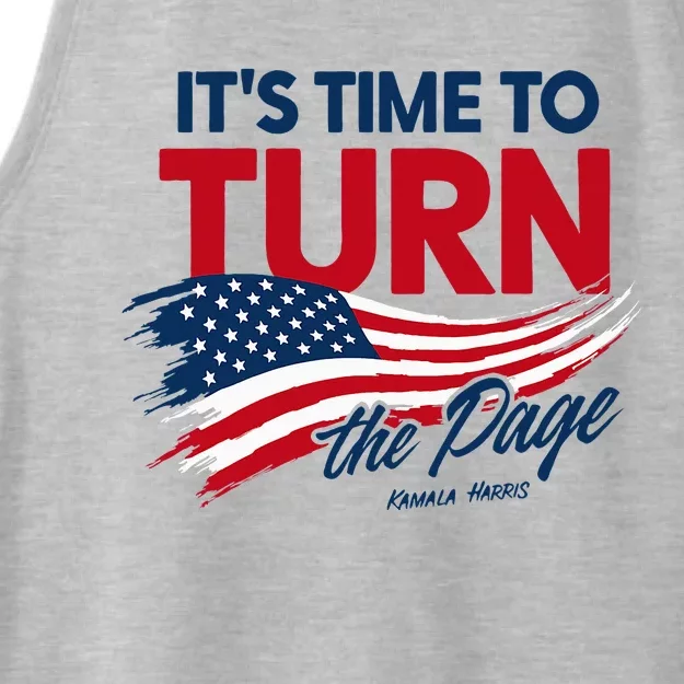 ItS Time To Turn The Page Kamala Harris President Ladies Tri-Blend Wicking Tank