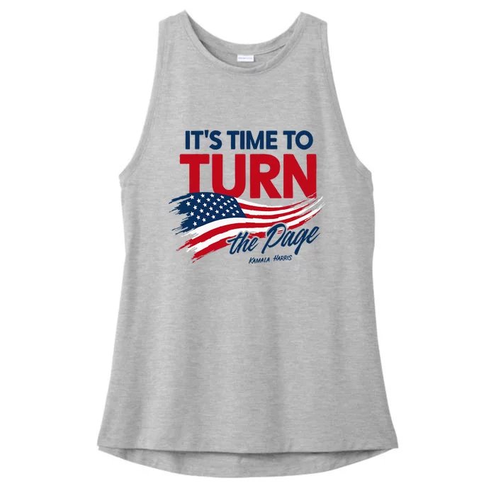 ItS Time To Turn The Page Kamala Harris President Ladies Tri-Blend Wicking Tank