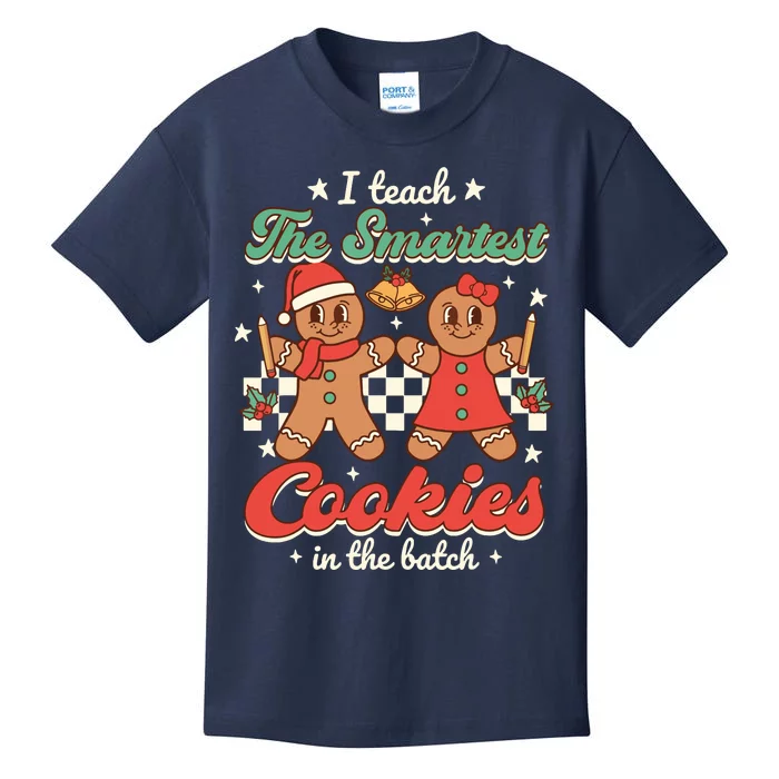 I Teach The Smartest Cookies In The Batch Teacher Christmas Kids T-Shirt