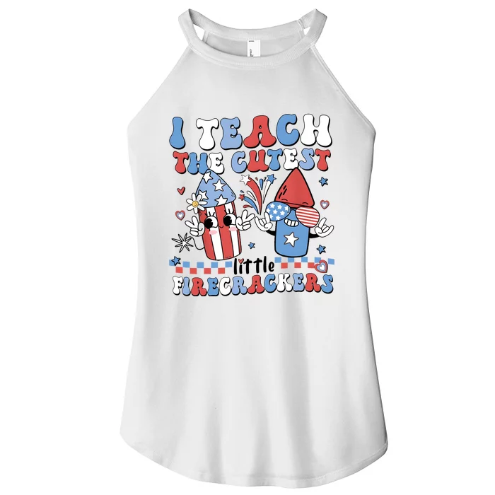 I Teach The Cutest Little Firecrackers Women’s Perfect Tri Rocker Tank