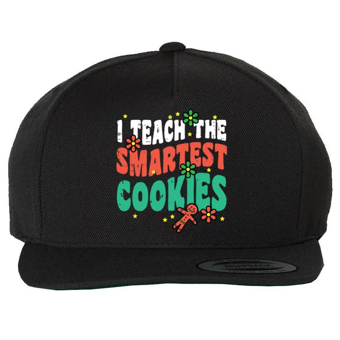 I Teach The Smartest Cookies Retro Christmas Xmas Teacher Wool Snapback Cap