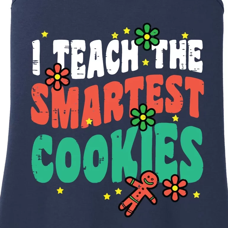 I Teach The Smartest Cookies Retro Christmas Xmas Teacher Ladies Essential Tank