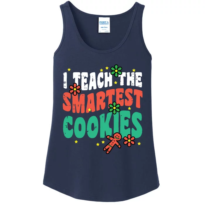 I Teach The Smartest Cookies Retro Christmas Xmas Teacher Ladies Essential Tank