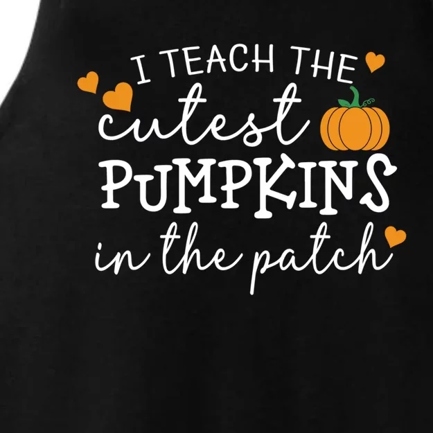 I Teach The Cutest Pumpkins In The Patch Teacher Halloween Gift Ladies Tri-Blend Wicking Tank