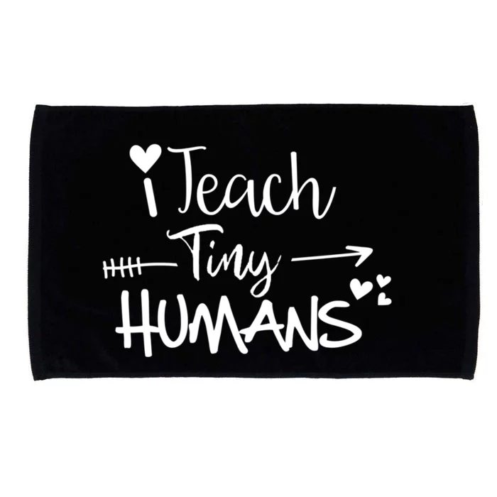 I Teach Tiny Hu Preschool Teacher Homeschool Moms Gift Microfiber Hand Towel