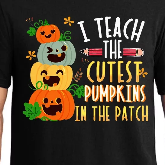 I Teach The Cutest Pumpkins In The Patch Halloween Teacher Pajama Set