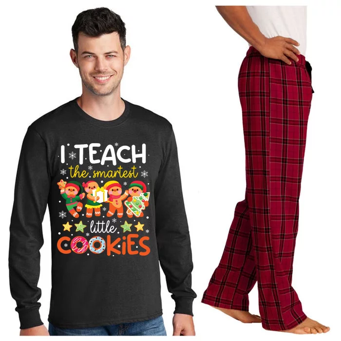 I Teach The Smartest Little Cookies Teacher Christmas Pajama Long Sleeve Pajama Set