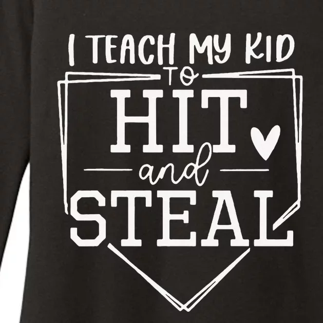 I Teach To Hit And Steal Baseball Softball Mom Womens CVC Long Sleeve Shirt