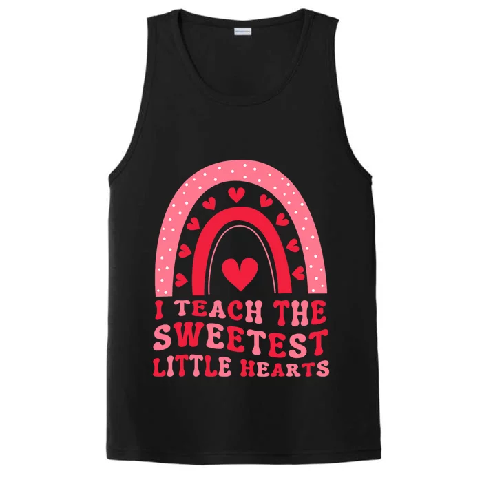 I Teach The Sweetest Hearts Groovy Valentines Day Performance Tank