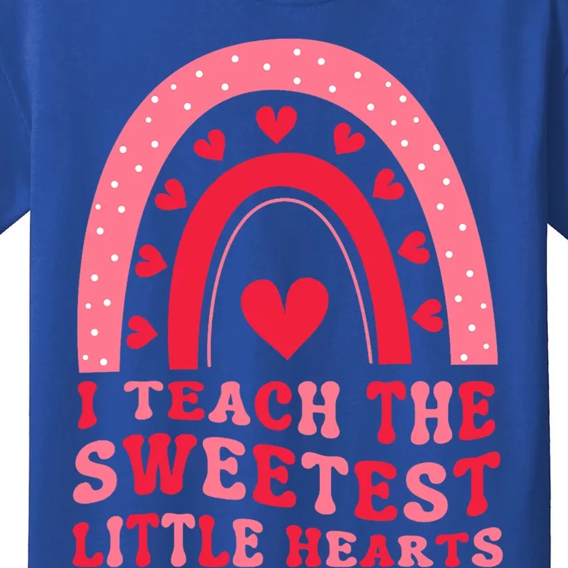 I Teach The Sweetest Hearts Groovy Valentines Day Kids T-Shirt