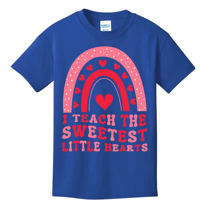 I Teach The Sweetest Hearts Groovy Valentines Day Kids T-Shirt