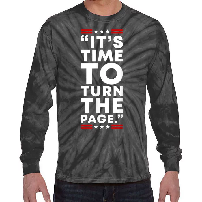 Its Time To Turn The Page Kamala For President Harris 2024 Tie-Dye Long Sleeve Shirt