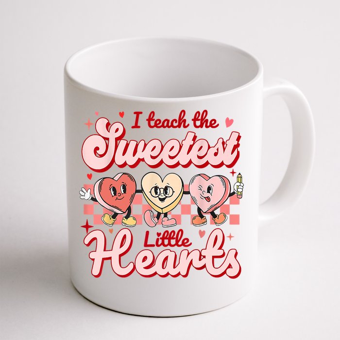 I Teach The Sweetest Hearts Retro Teacher Valentines Day Front & Back Coffee Mug