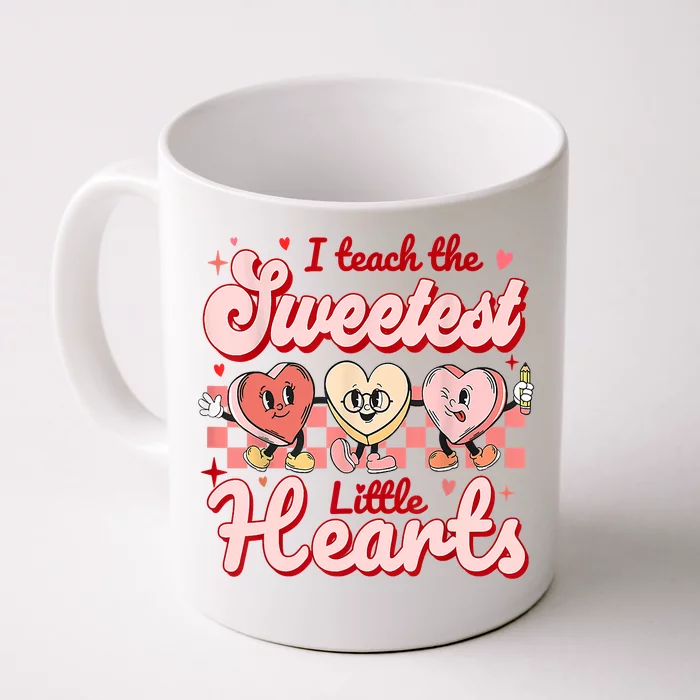 I Teach The Sweetest Hearts Retro Teacher Valentines Day Front & Back Coffee Mug