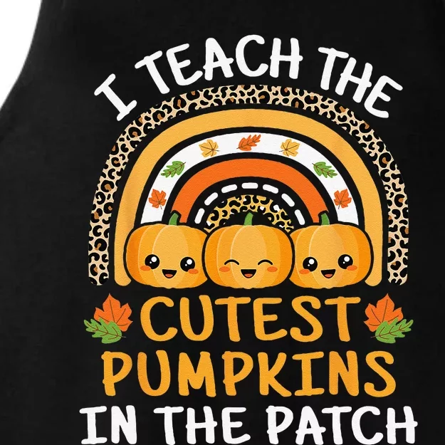 I Teach The Cutest Pumpkins In The Patch Teacher Halloween Gift Ladies Tri-Blend Wicking Tank