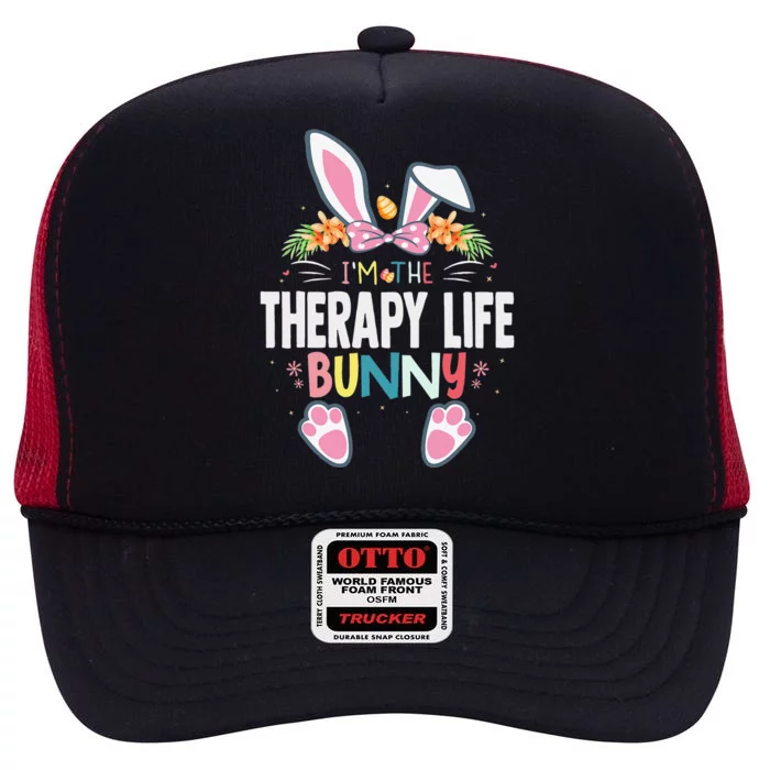 I'm The Therapy Life Bunny Easter Day Rabbit Matching High Crown Mesh Trucker Hat