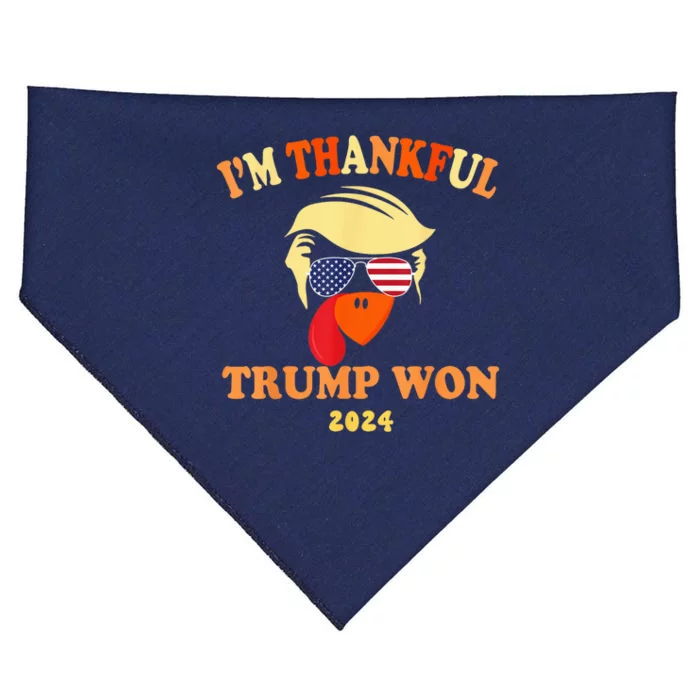 IM Thankful Trump Won 2024 Thanksgiving Turkey Inauguration USA-Made Doggie Bandana