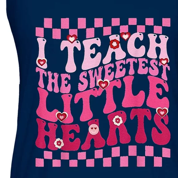 I Teach The Sweetest Hearts Retro Teacher Valentines Day Ladies Essential Flowy Tank