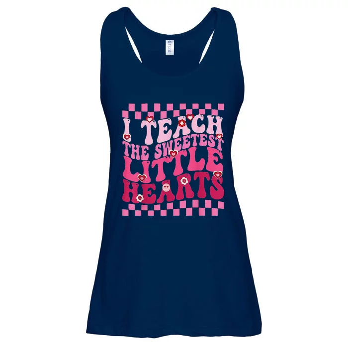 I Teach The Sweetest Hearts Retro Teacher Valentines Day Ladies Essential Flowy Tank