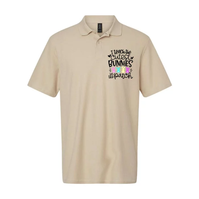 I Teach The Cutest Bunnies In The Patch Easter Teacher Gifts Softstyle Adult Sport Polo