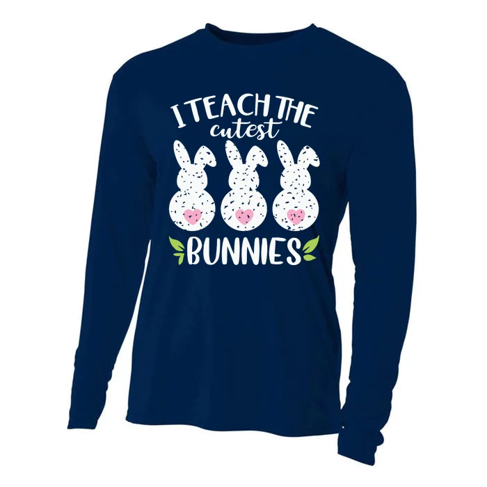 I Teach The Cutest Bunnies Love Teaching Cooling Performance Long Sleeve Crew