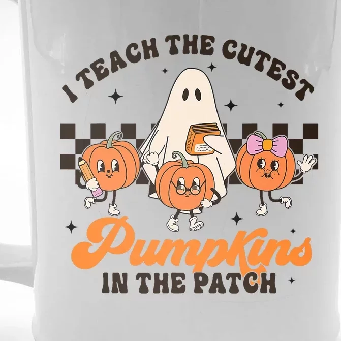 I Teach The Cutest Pumpkins In The Patch Halloween Teacher Front & Back Beer Stein