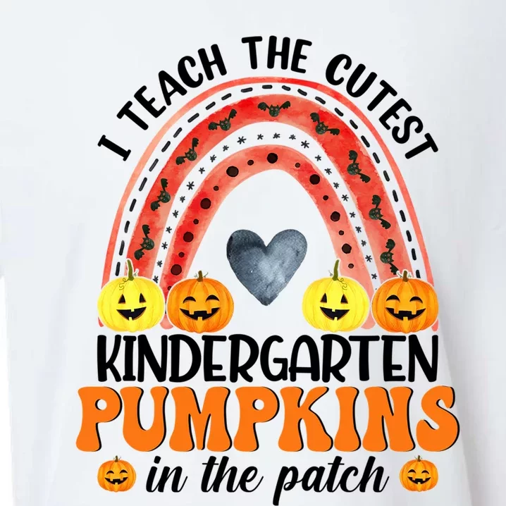 I Teach The Cutest Pumpkins Kindergarten Rainbow Teacher Gift Sueded Cloud Jersey T-Shirt