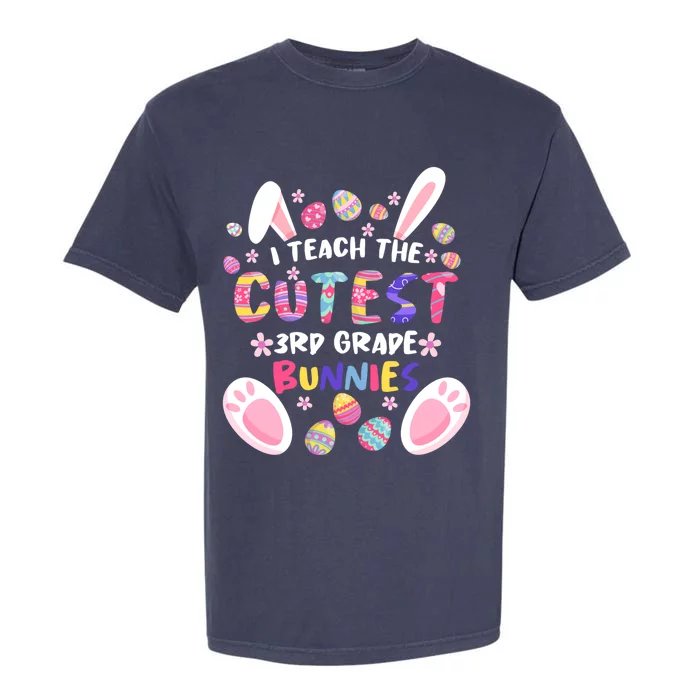 I Teach The Cutest 3rd Grade Bunnies Teacher Easter Day Cool Gift Garment-Dyed Heavyweight T-Shirt