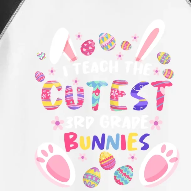 I Teach The Cutest 3rd Grade Bunnies Teacher Easter Day Cool Gift Toddler Fine Jersey T-Shirt