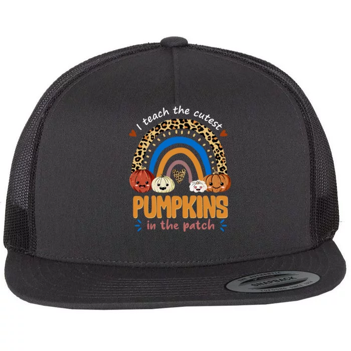 I Teach The Cutest Pumpkins In The Patch Leopard Flat Bill Trucker Hat