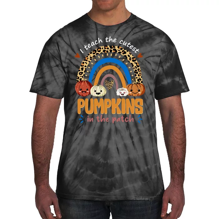 I Teach The Cutest Pumpkins In The Patch Leopard Tie-Dye T-Shirt