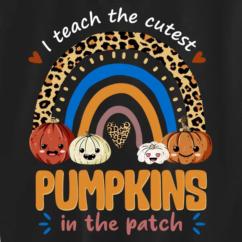 I Teach The Cutest Pumpkins In The Patch Leopard Kids Sweatshirt